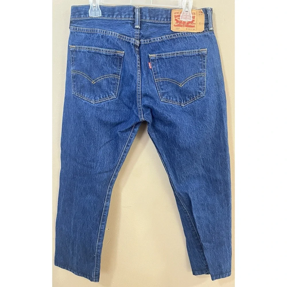 Levi's‎ 501 Original Fit Mens W33 L30 Blue Good Button Fly Straight Leg Jeans